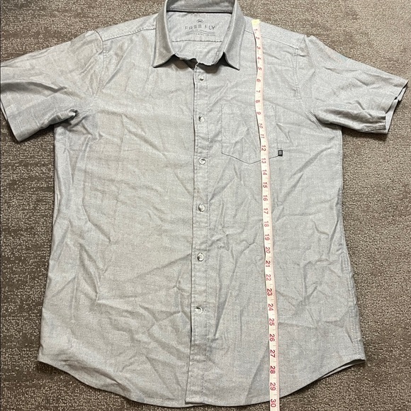 Free Fly Men’s Grey Short Sleeve Button Down Shirt Size M - Picture 4 of 8